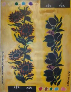 dipinto, girasoli, acrilico